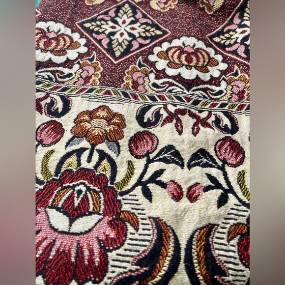 Reworked vintage tapestry duster cardigan with dramatic sleeves, ladies’ XS-M - Picture 12 of 13